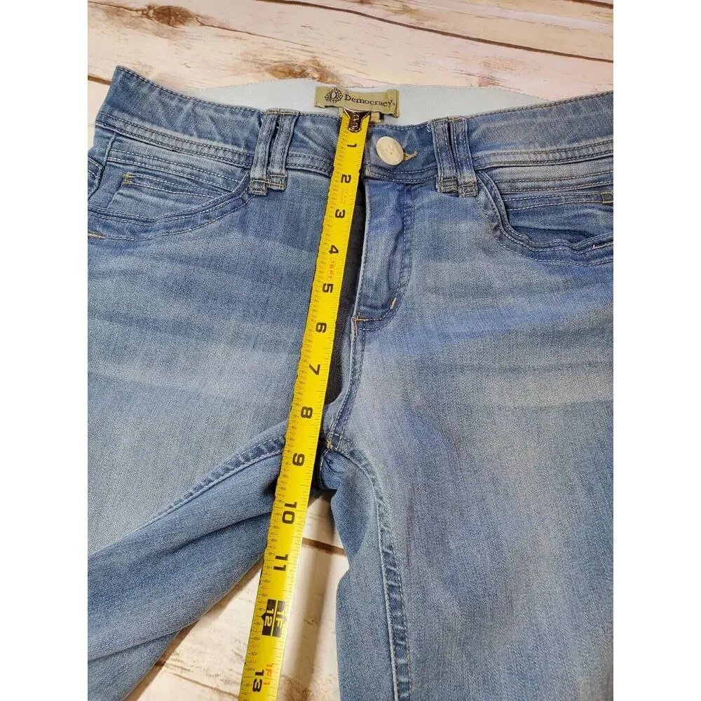 Democracy Womens 6 Ab Technology Skinny Jeans Blue‎ Stretch Distressed